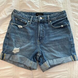 Distressed Women's Blue Denim Shorts